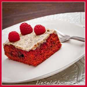 red beetroot cake on plate