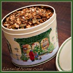 Christmas spiced muesli in a tin