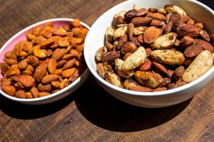 roasted nuts, almonds and paranuts