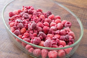frozen raspberries and strawberries 