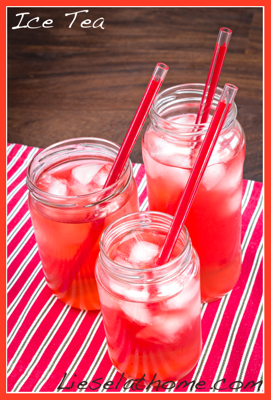 Pink Ice Tea in mason jars