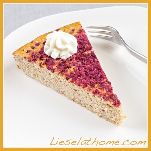 Gluten free and grain free cheesecake with whipped cream