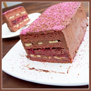 Layer cake made with the amazing red beetroot cake