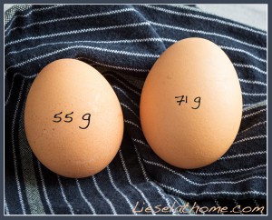 two eggs - different sizes