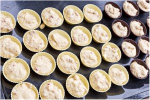 muffin forms on baking tray