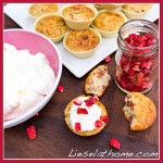 strawberry muffins with whipped cream and dried strawberries