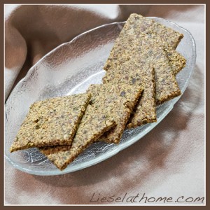 Home made grain free crackers on a plate