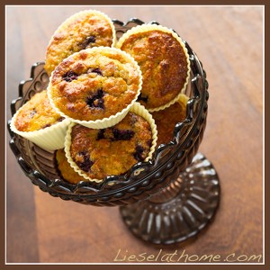 mini muffins in a high glass bowl