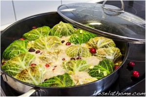 Savoy cabbage filled with minced meat.