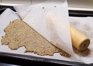 rolling flat between two sheets of parchment paper