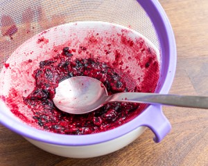 mash the berries through a sieve