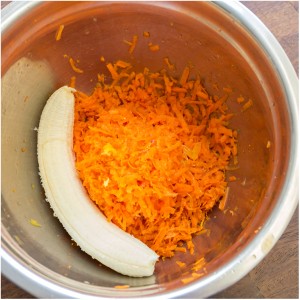 grated carrot, grated orange zest and one banana
