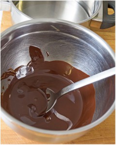 melting chocolate - adding last bits