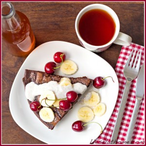 chocolate pancake w cherries