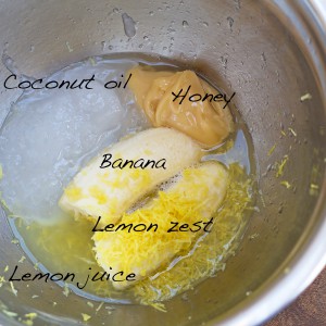 wet ingredients for grain free lemon cranberry muffins