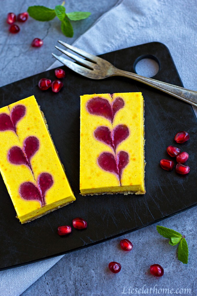 vibrant and colorful saffron cake